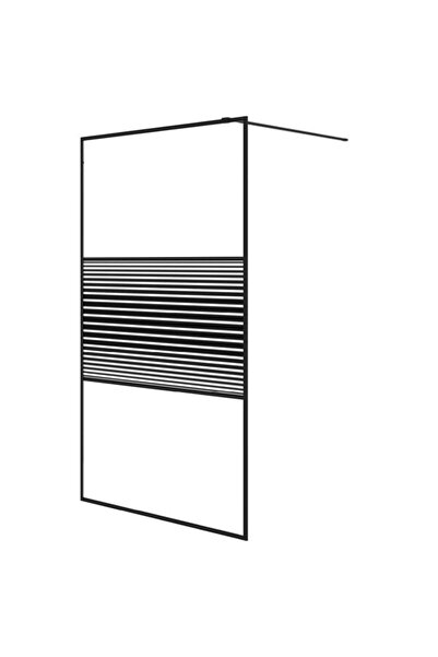 vidaxl Paravan de duș negru tip walk-in 115 x 195 cm Sticlă ESG transparentă