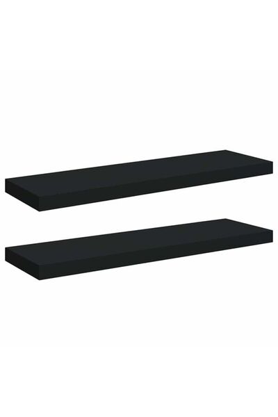 vidaxl Rafturi de perete 2 buc., negre, 80 x 23.5 x 3.8 cm, MDF