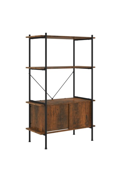 vidaxl Unitate rafturi cu 4 niveluri și dulap, 80x40x130 cm oțel&lemn