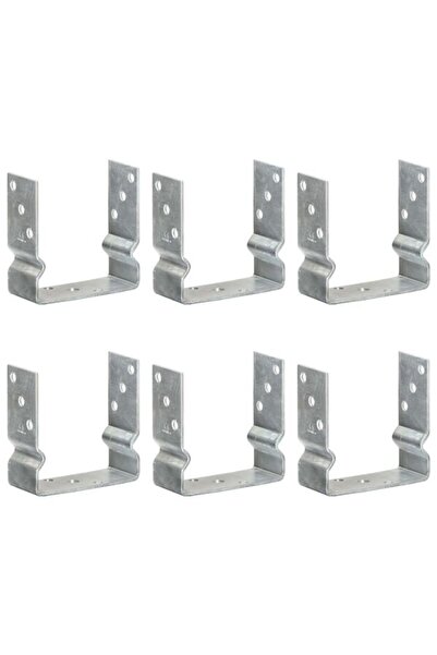 vidaxl Ancore pentru gard, 6 bucăți, argintii, 14 x 6 x 15 cm, oțel galvanizat