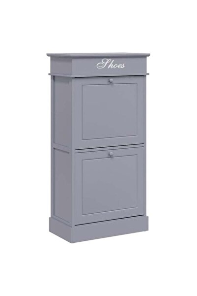 vidaxl Pantofar, gri, 50 x 28 x 98 cm, lemn de paulownia