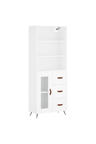 vidaxl Dulap înalt, alb, 69,5 x 34 x 180 cm, lemn compozit