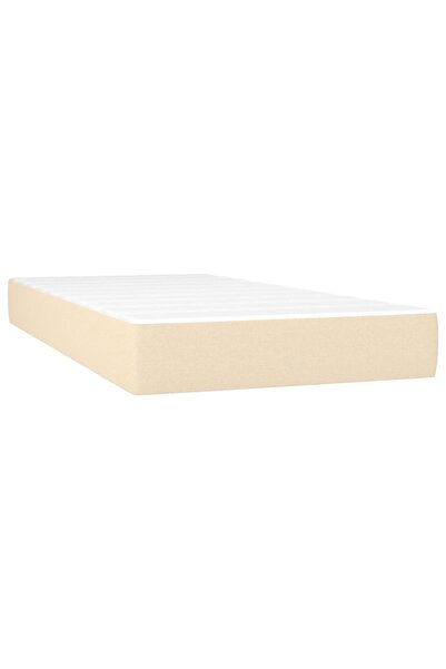 vidaxl Saltea cu arcuri buzunar, fermitate medie, crem, 90x200x20 cm, textil