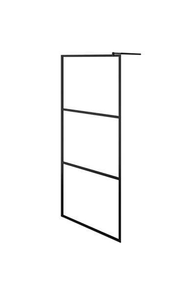 vidaxl Paravan de duș walk-in, negru, 100 x 195 cm, sticlă ESG transparentă