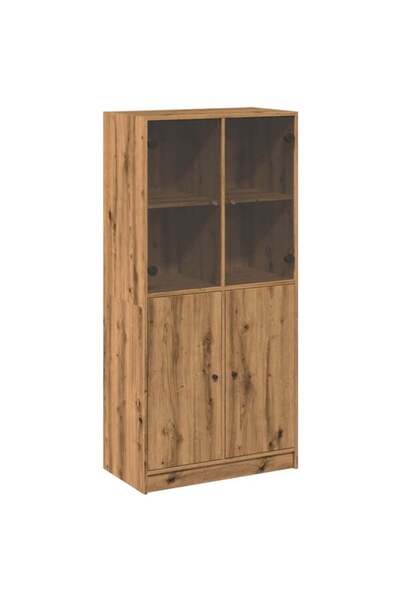 vidaxl Dulap înalt cu uși, stejar artizanal, 68 x 37 x 142 cm, lemn prelucrat