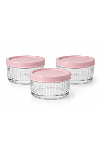 EVORRA LİVİNG 3-Piece Glass Storage Container with Lid 425 Cc |   Breakfast S...