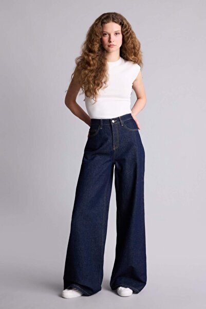 DeFacto Wide Leg High Waist Long Jean Trousers F3711Ax26Sm