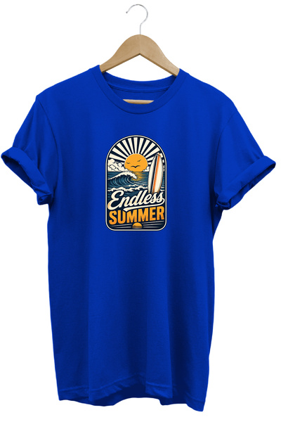 The Baski تي شيرت Endless Summer للجنسين مطبوع عليه موجة ركوب الأمواج بتصميم ...