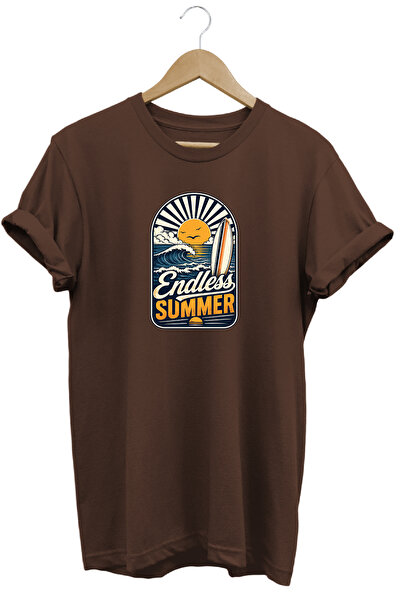 remonz تي شيرت Endless Summer للجنسين مطبوع عليه موجة ركوب الأمواج بتصميم صيف...