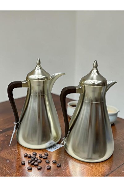 sahal aloula Luxury Silver Matte Coffee & Tea Thermos Set 1L - Keeps Hot for ...