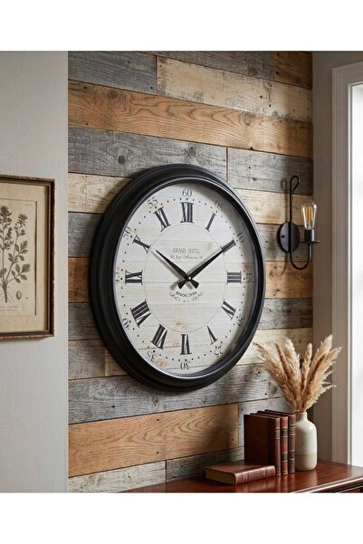 BİEV Modern Duvar Saati Siyah Çerçeve 45 cm