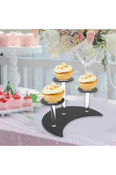 horoof home 3-Tier Acrylic Cupcake Stand – Elegant Clear Display for Cakes, D...