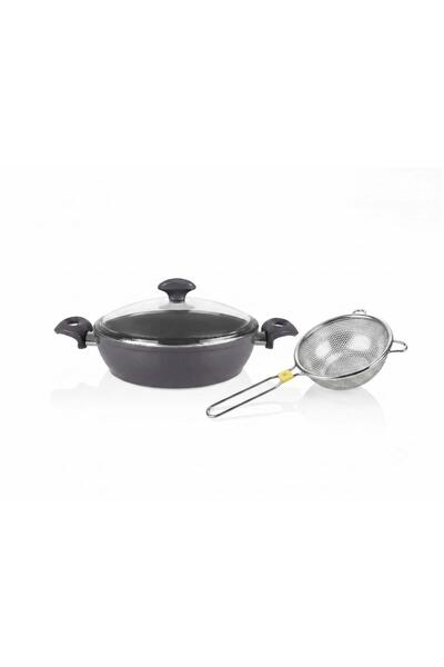 FALEZ Ceramic Karnıyarık Pot 26 cm and Altabi Stainless Steel Rice Strainer 1...