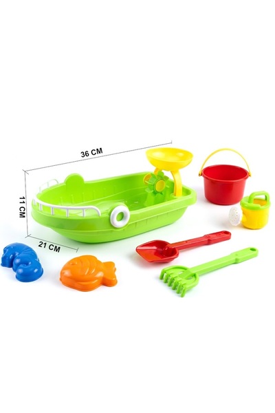 iTajir Sand and Water Boat Toy Integrated with Digging Tools and Molding Mold...