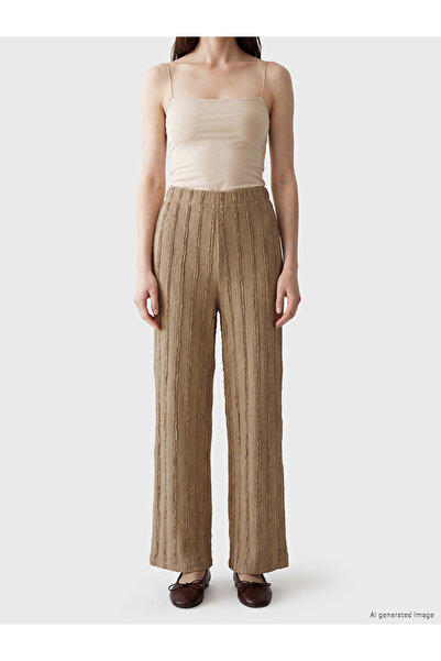 LC Waikiki Elastic Waist Textured Women's Trousers