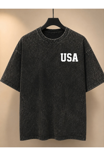 Pink Sky Μπλουζάκι Unisex Oversize με εφέ ξεβαμμένου υφάσματος, Vintage Stree...