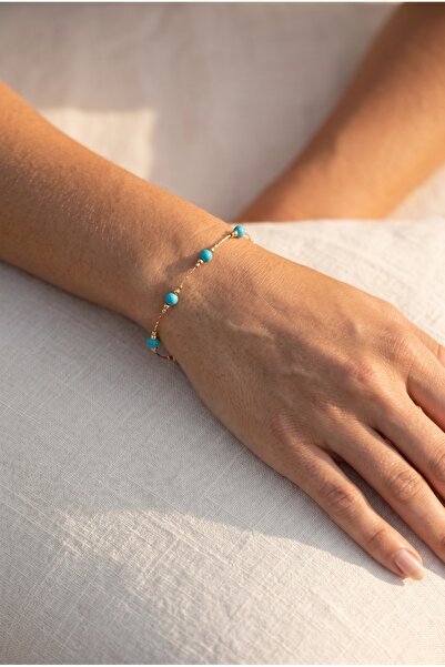 Mijja Gold Color Lacquer Coating Tarnish Resistant Turquoise Turquoise Natura...