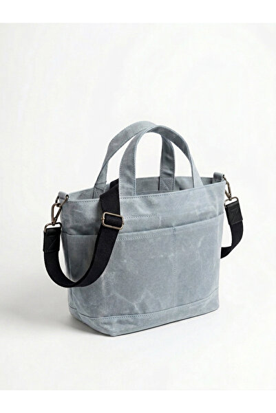 MANDOSİ Waxed Canvas Small Size Daily Practical Use Multi-Pocket Hand and Sho...