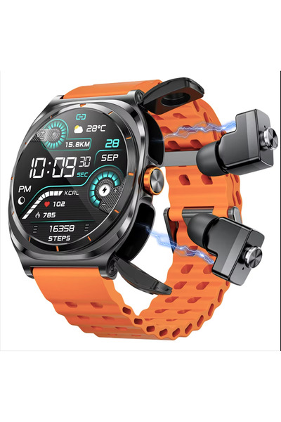 GT Smartwatch GT98-2 cu Căști Wireless Integrate – 2 în 1 Flexon