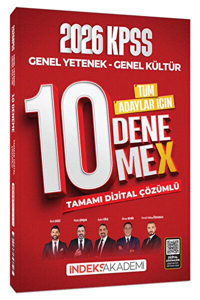 İndeks Akademi 2026 KPSS Genel Yetenek Genel Kültür 10 DenemeX Çözümlü Yayınc...