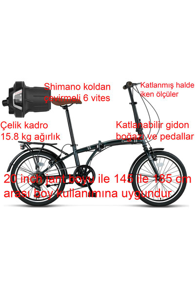 Ümit Cunda 6S Katlanır Bisiklet 2034 (145-185 cm arası boy)