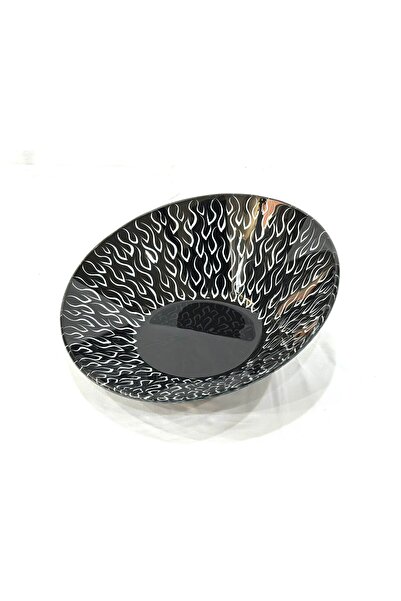 kvall Black Glass Jar, 42 cm Diameter, 8.5 cm Height