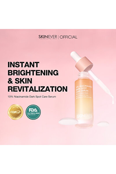 SKINEVER 10% Niacinamide Dark Spot Serum 20ml – Fade Spots, Acne Marks, Hyperpigmentation, Brighten, Minimize Pores, Control Oil | Vegan, Gentle for All Skin Types