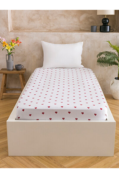 LC Waikiki Nevavm Heart Printed Single Fitted Sheet with Difference