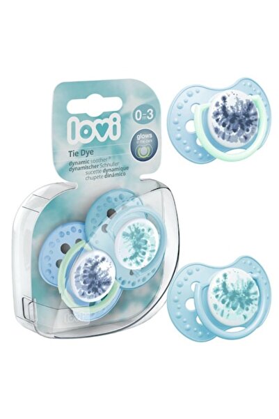 LOVI Set de suzete din silicon Tie Dye Dynamic, tetină simetrică, inodor, des...