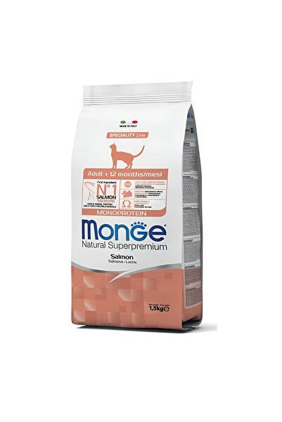 Monge Adult Monoprotein Ξηρά Τροφή για Ενήλικες Γάτες Μονοπρωτεϊνική Σολομός ...