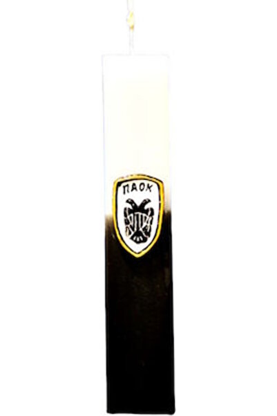 OEM Πασχαλινό κερί ασπρόμαυρο χειροποίητο PAOK 25Χ4.5εκ. 003157