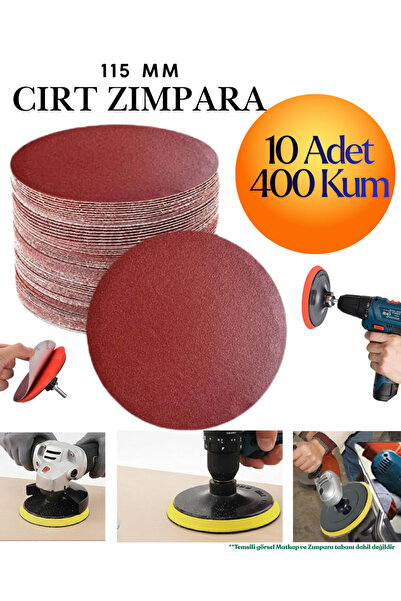 KAYRA LEATHER CRAFT 10 Adet 115 mm Cırt Zımpara Kağıdı 400 Kum Avuç Taşlama S...