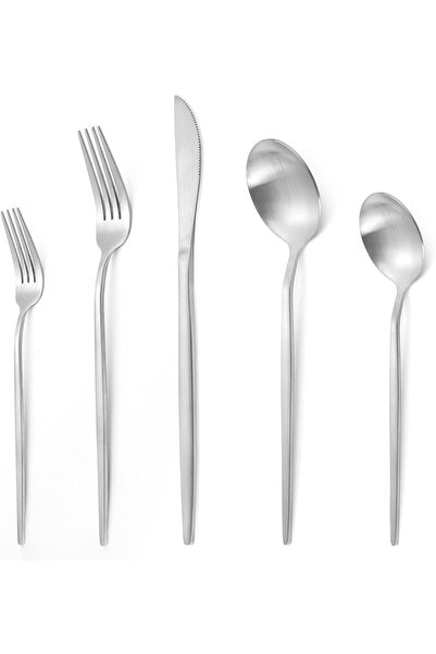 Generic LAZAHOME Silverware Set, Stainless Steel Flatware Cutlery, 5-Piece Ki...