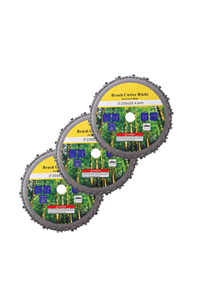 OEM Pachet 3 Discuri cu Lanț de Drujbă pentru Motocoasă, Ø235 mm, Prindere 25...