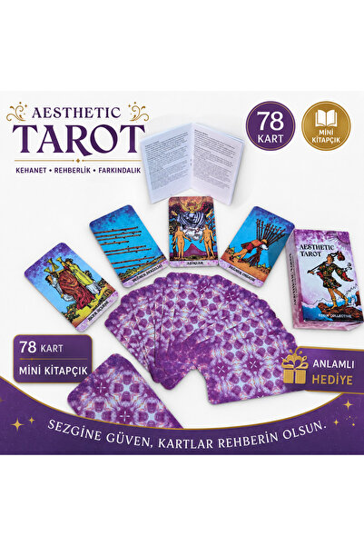 Luxmon Aesthetic Tarot Kartı Destesi 78 Kart ve Mini Kitapçık