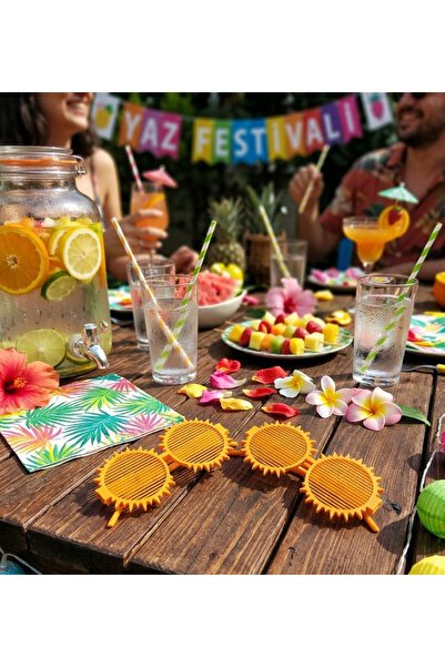 Merka Unisex Eğlenceli Yaz Partisi Ve Festival Gözlüğü(2'Lİ)- Güneş Konseptli...