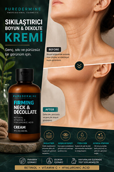 Puredermine Firming Neck & Decollete Cream 240 ml – Firming, Moisturizing, an...
