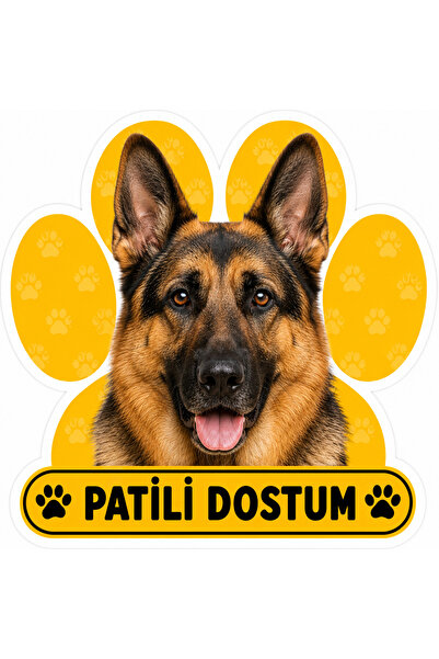 Parti Tasarla Pawed Friend German Shepherd Dog Sticker |   20X15 cm Self-Adhe...