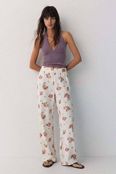 COTENCONCEPT Comfortable Fit High Waist Wide-Leg Viscose Mix Women's Trousers