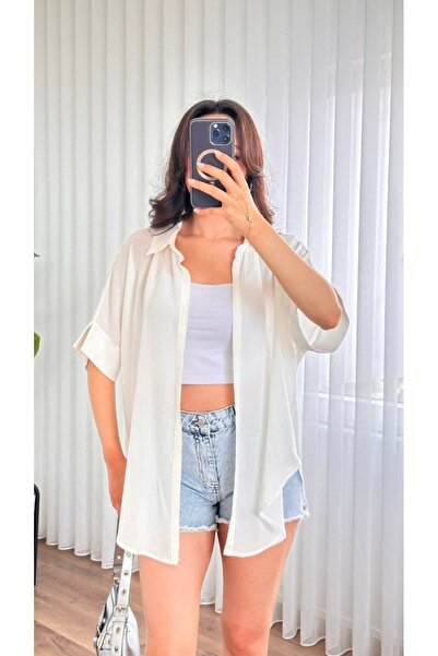 Afili butik Standard Size 100% Viscose Side Slit Short Sleeve Women's Kimono