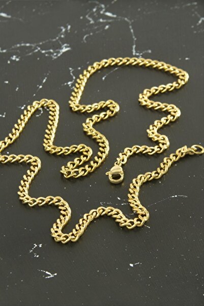 Generic Brand Gelalsat Flat Chain Steel Necklace 55 cm (213024) - Yellow