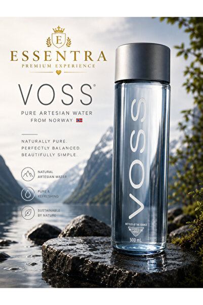 Essentra Home VOSS Stil Yeniden Kullanılabilir Su Şişesi 500 ml spor Reusable...