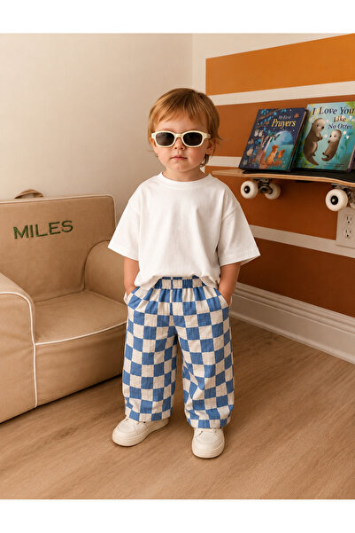 babymuslinn Babymuslin cepsiz Damalı müslin Pantolon