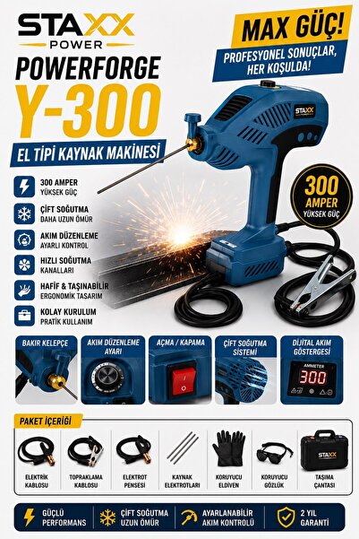 STAXX POWER El Tipi Tabanca Kaynak Makinesi 300A Kompakt Tasarım Dijital Akım...