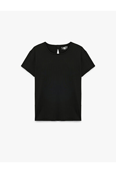 Koton Comfortable Fit Short Sleeve Crew Neck Sports T-Shirt with Window Detail
