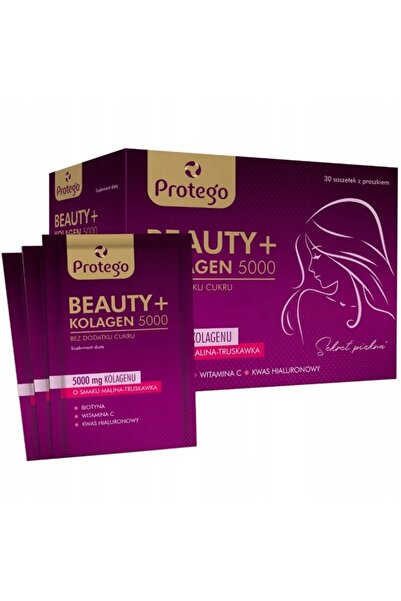 SALVUM Protego Beauty + Colagen 5000Mg Zmeură și Căpșuni 30 Plicuri