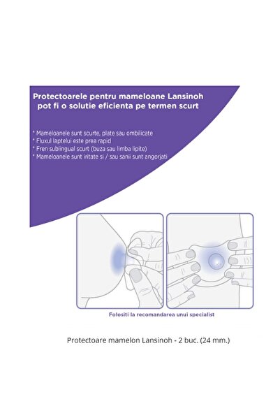 Lansinoh Protecții pentru mameloane, 24 mm, 2 bucăți.