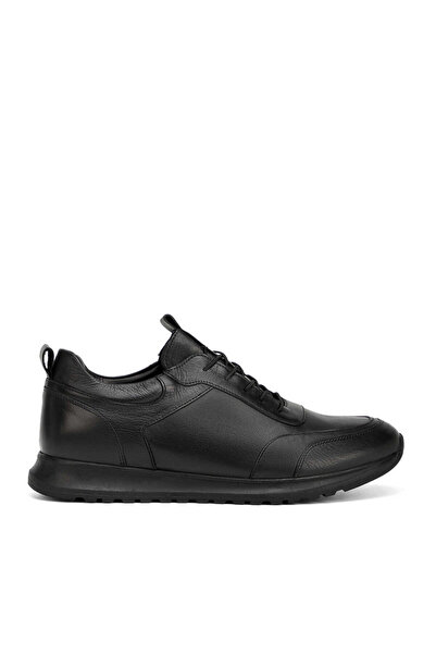 Tergan Siyah Hakiki Deri Erkek Sneaker - E4MEAY057787-L6O