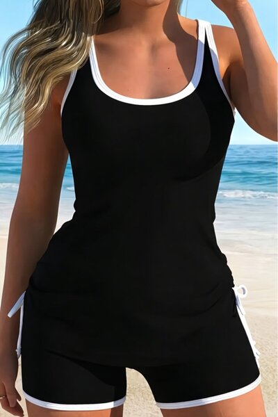 civetta Women's Strappy Round Neck Diver Blouse with Cross Detail on the Back...