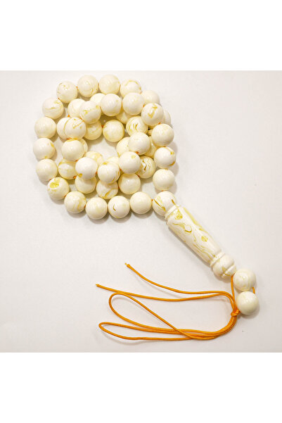 Generic Luxury Amber Imitation Mastic Rosary 45 Beads 12mm Creamy White Praye...